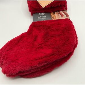 2024 Martha Stewart Faux Fur red Plush Christmas Stocking 22” set of 2 N…